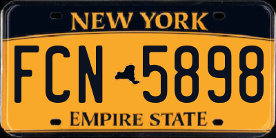 NY license plate FCN5898