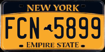 NY license plate FCN5899