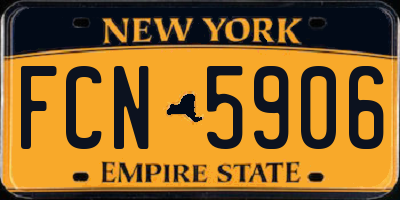 NY license plate FCN5906