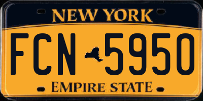 NY license plate FCN5950