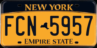 NY license plate FCN5957