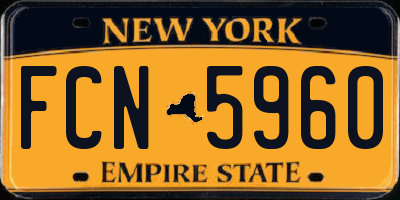 NY license plate FCN5960