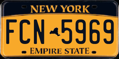 NY license plate FCN5969