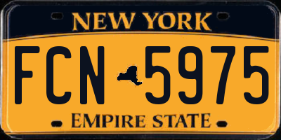 NY license plate FCN5975