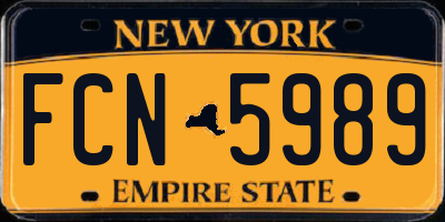 NY license plate FCN5989