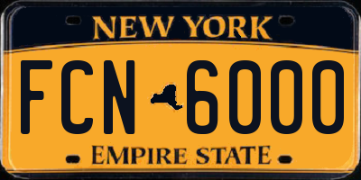 NY license plate FCN6000