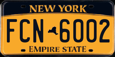 NY license plate FCN6002