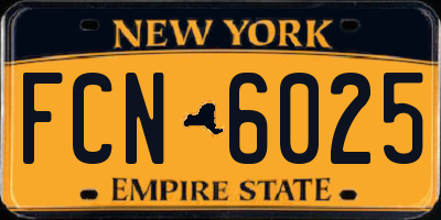 NY license plate FCN6025