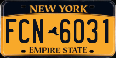 NY license plate FCN6031