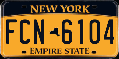 NY license plate FCN6104