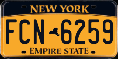 NY license plate FCN6259