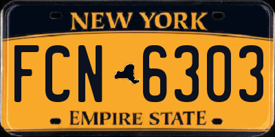 NY license plate FCN6303
