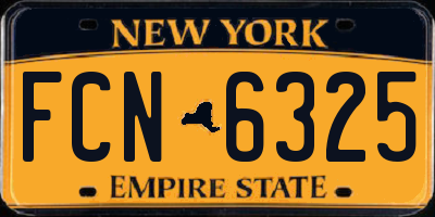 NY license plate FCN6325