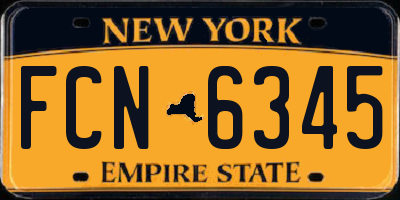 NY license plate FCN6345