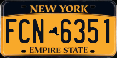 NY license plate FCN6351