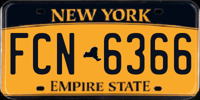 NY license plate FCN6366