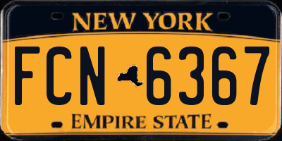 NY license plate FCN6367