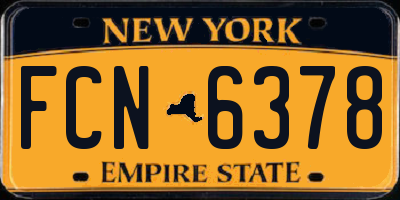 NY license plate FCN6378