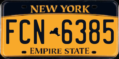 NY license plate FCN6385