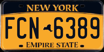 NY license plate FCN6389