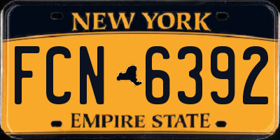 NY license plate FCN6392