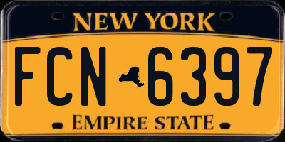 NY license plate FCN6397