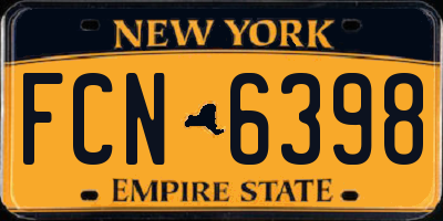 NY license plate FCN6398
