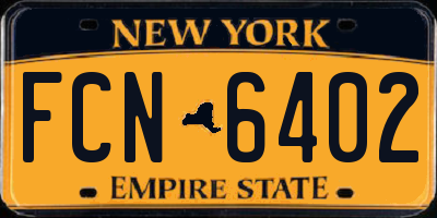 NY license plate FCN6402
