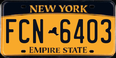 NY license plate FCN6403