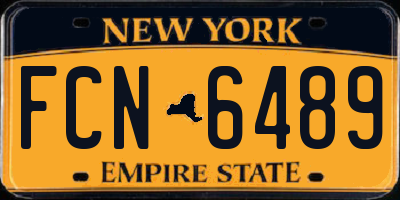 NY license plate FCN6489