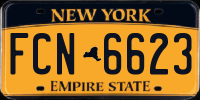 NY license plate FCN6623