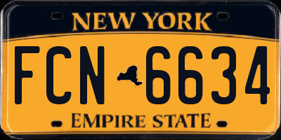 NY license plate FCN6634