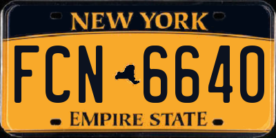NY license plate FCN6640