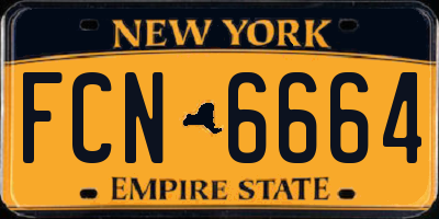 NY license plate FCN6664