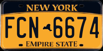 NY license plate FCN6674