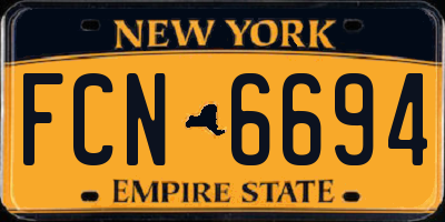 NY license plate FCN6694