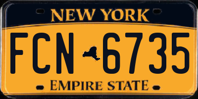 NY license plate FCN6735