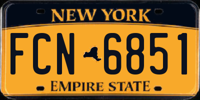 NY license plate FCN6851
