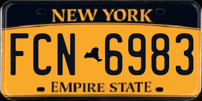 NY license plate FCN6983