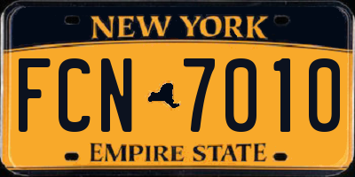 NY license plate FCN7010