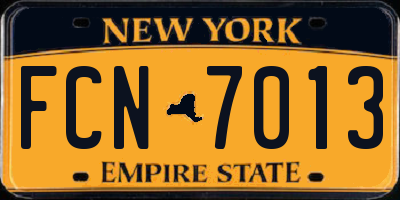 NY license plate FCN7013