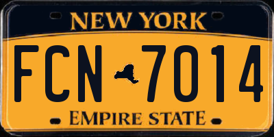 NY license plate FCN7014
