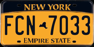 NY license plate FCN7033