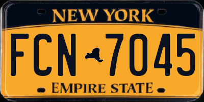 NY license plate FCN7045