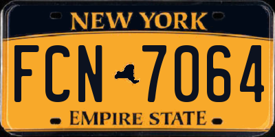 NY license plate FCN7064