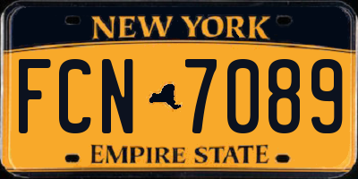 NY license plate FCN7089