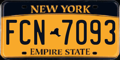 NY license plate FCN7093