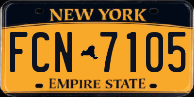 NY license plate FCN7105