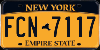 NY license plate FCN7117