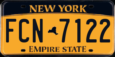 NY license plate FCN7122